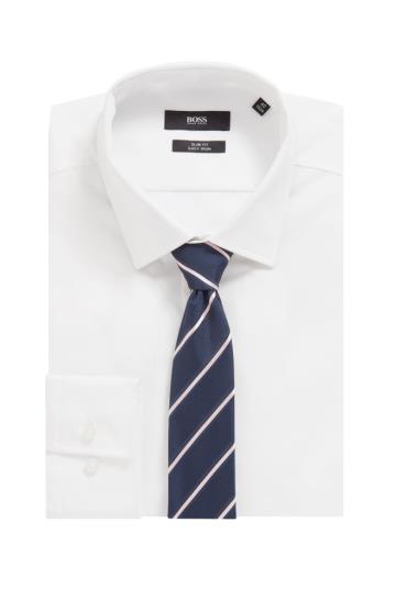 Krawaty BOSS Italian Made Striped Głęboka Różowe Męskie (Pl00837)